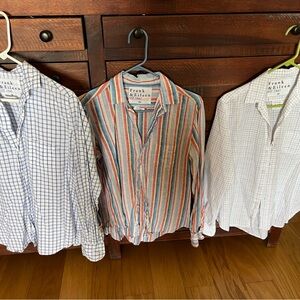 Frank & Eileen Linen Eileen Multicolor Striped and Checkered Shirts